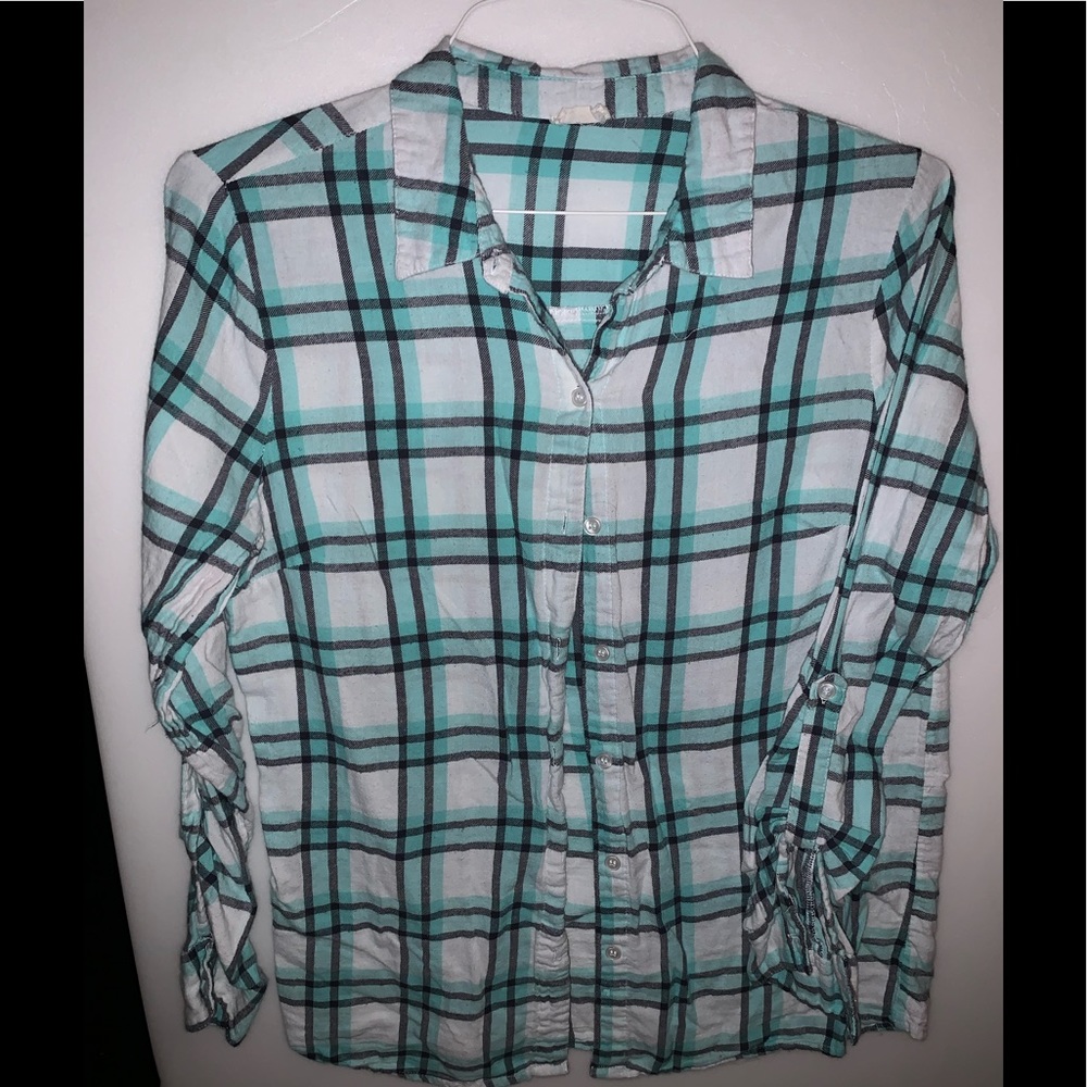 Tea Rose Long sleeve button up checkered shirt